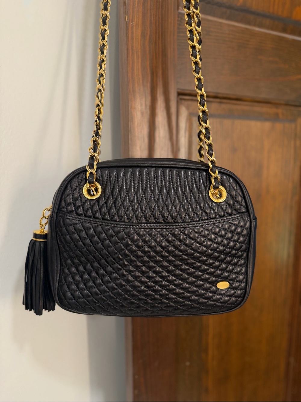 Vintage Bally Black Quilted Leather Camera Bag - Near Mint!